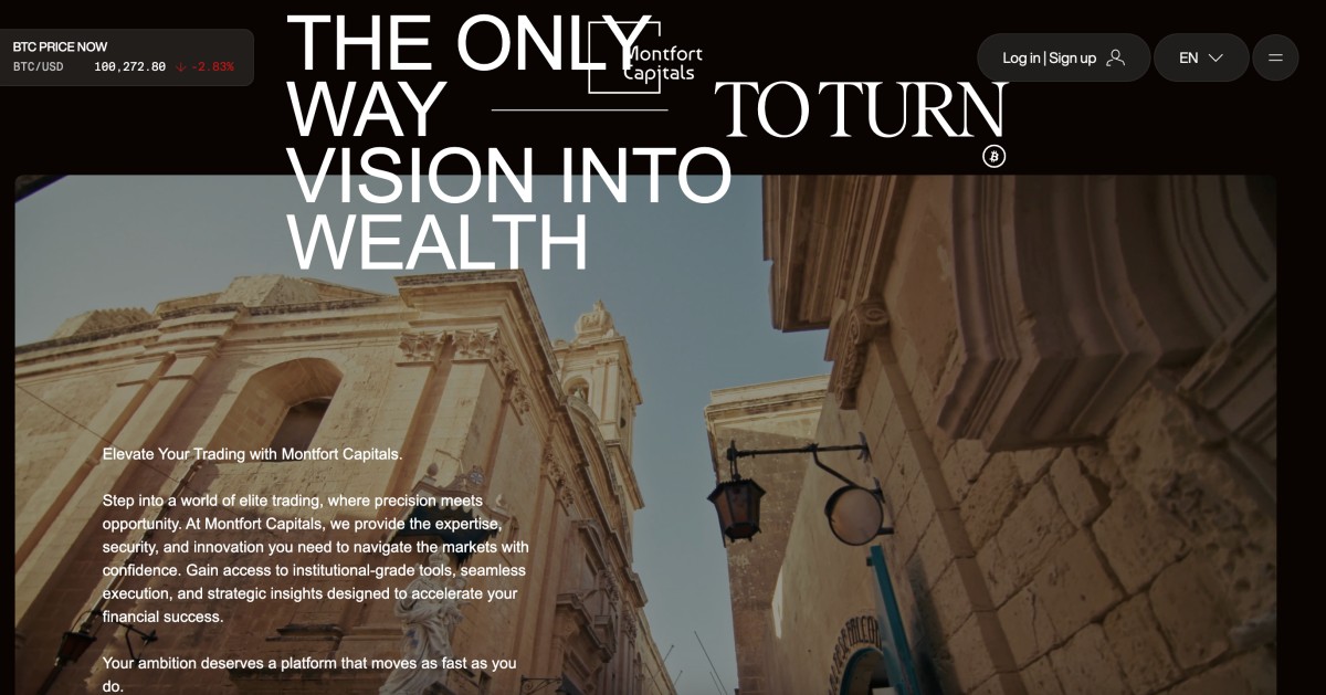 Montfort Capitals home pages screenshot